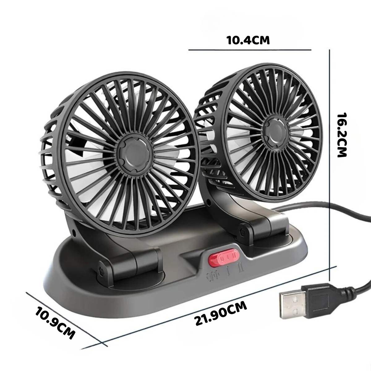 -20% Zweiköpfiger Autoventilator USB-Autoventilator mit zwei Köpfen Autoprinz   